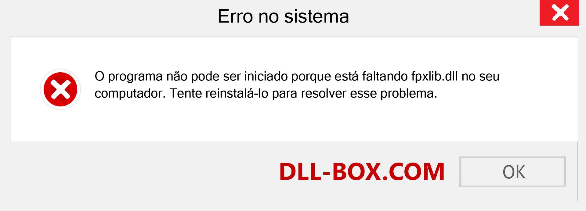 Arquivo fpxlib.dll ausente ?. Download para Windows 7, 8, 10 - Correção de erro ausente fpxlib dll no Windows, fotos, imagens